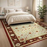 Ornate Ivory Traditional Persian Area Rug
