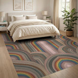 Geometric Modern Vibrant Rainbow Arch Geometric Area Rug