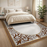 Ornate Gold Border Area Rug