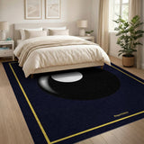 Bold Black 8-Ball Geometric Area Rug