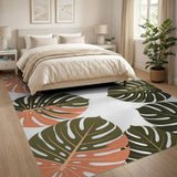 Vibrant Monstera Leaf Area Rug
