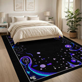 Cosmic Purple Swirl Abstract Area Rug