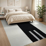 Black White Cartoon Cat Area Rug