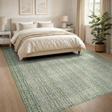 Geometric Modern Green Lattice Geometric Area Rug
