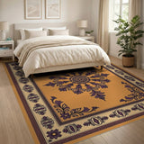 Traditional Persian Orange Burnt Orange Persian Medallion Area Rug