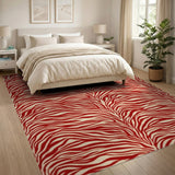 Red Zebra Stripe Area Rug