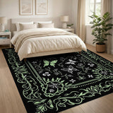 Vintage Floral Butterfly Area Rug