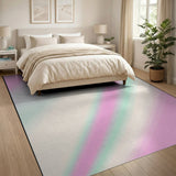 Blush Pink Mint Gradient Abstract Area Rug