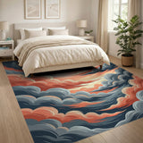 Swirling Storm Clouds Abstract Area Rug