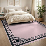 Blush Pink Ornate Border Area Rug