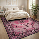 Vibrant Pink Southwestern Geometric Area Rug
