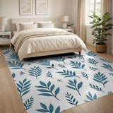 Teal Leaf Star Scatter Area Rug