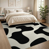 Black and White Bold Black White Abstract Area Rug