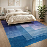 Geometric Blue Teal Modern Area Rug