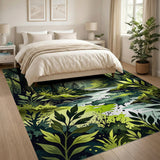 Lush Forest Stream Watercolor Area Rug