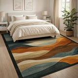 Abstract Wavy Landscape Area Rug