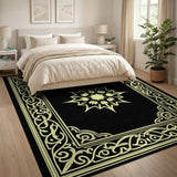 Black Gold Traditional Persian Medallion Rug