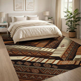 Tribal Geometric Endless Stairs Area Rug