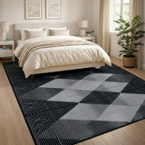 Black White Geometric Diamond No. 2 Area Rug