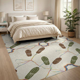 Vibrant Footprint Trail Multi-Color Area Rug