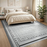 Black and White Black White Geometric Dot Area Rug