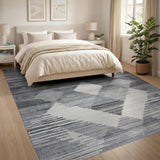 Grey Geometric Modern Grey Geometric Diamond Area Rug