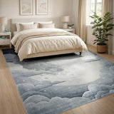 Dreamy Cartoon Moon Clouds Area Rug