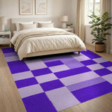 Geometric Modern Purple Geometric Patchwork Area Rug