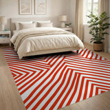 Geometric Modern Bold Red Zigzag Geometric Area Rug
