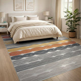 Wavy Multi-Color Stripe Area Rug