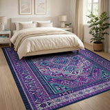 Purple Heritage Tribal Area Rug
