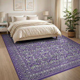 Purple Grey Geometric Diamond Area Rug