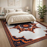 Orange Navy Persian Mandala Area Rug