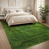 Lush Moss Green Shag Area Rug