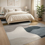 Multi-color and Patterns Abstract Wave Neutral Area Rug