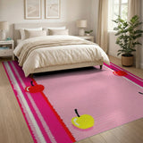Pink Cherry Fruit Pattern Area Rug