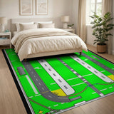 Kids Race Track Play Area Rug