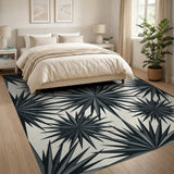 Black Starburst Agave Geometric Area Rug