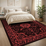 Red Floral Mandala Persian Area Rug