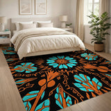 Teal Orange Mandala Heritage Rug