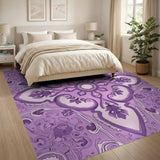 Elegant Purple Traditional Persian Area Rug
