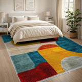 Vibrant Multi-Color Geometric Shag Area Rug