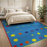 Vibrant Multi-Color Geometric Polka Dot Area Rug