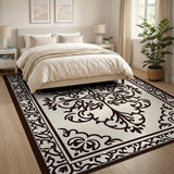 Elegant Cream Floral Persian Area Rug