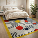Yellow Border Multi-Color Geometric Modern Rug