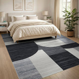 Modern Geometric Black White No. 7 Area Rug