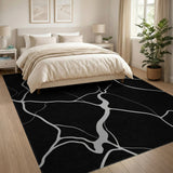 Abstract Area Black White Abstract Area Rug