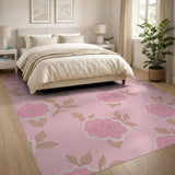 Pink Rose Vintage Pink Rose Floral Area Rug