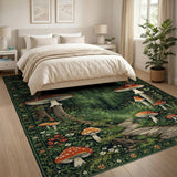 Moonlit Mushroom Forest Path Rug