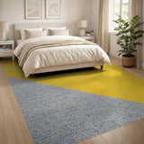 Yellow Grey Diagonal Split Boucle Area Rug